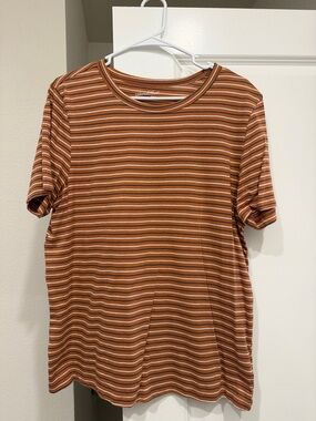 Universal Thread Rust, Navy & Cream Striped Tee